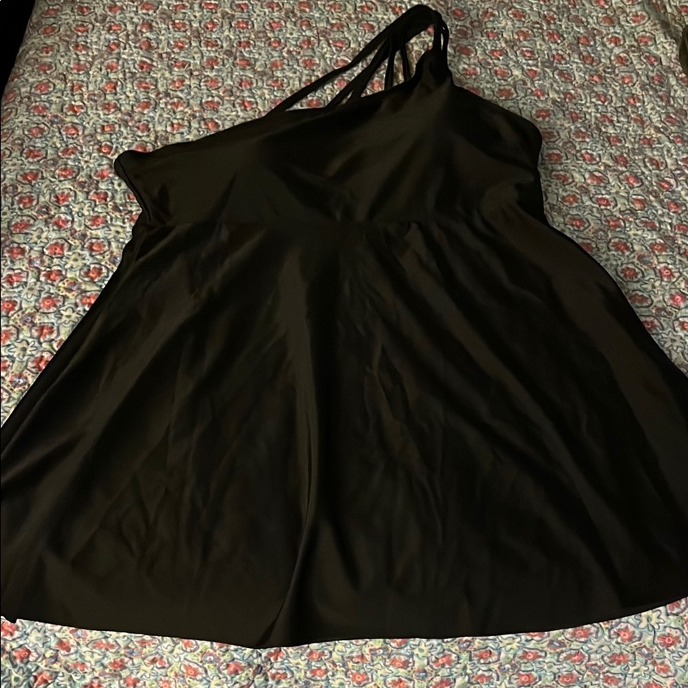 SHEIN Black One-Shoulder Sundress Cocktail